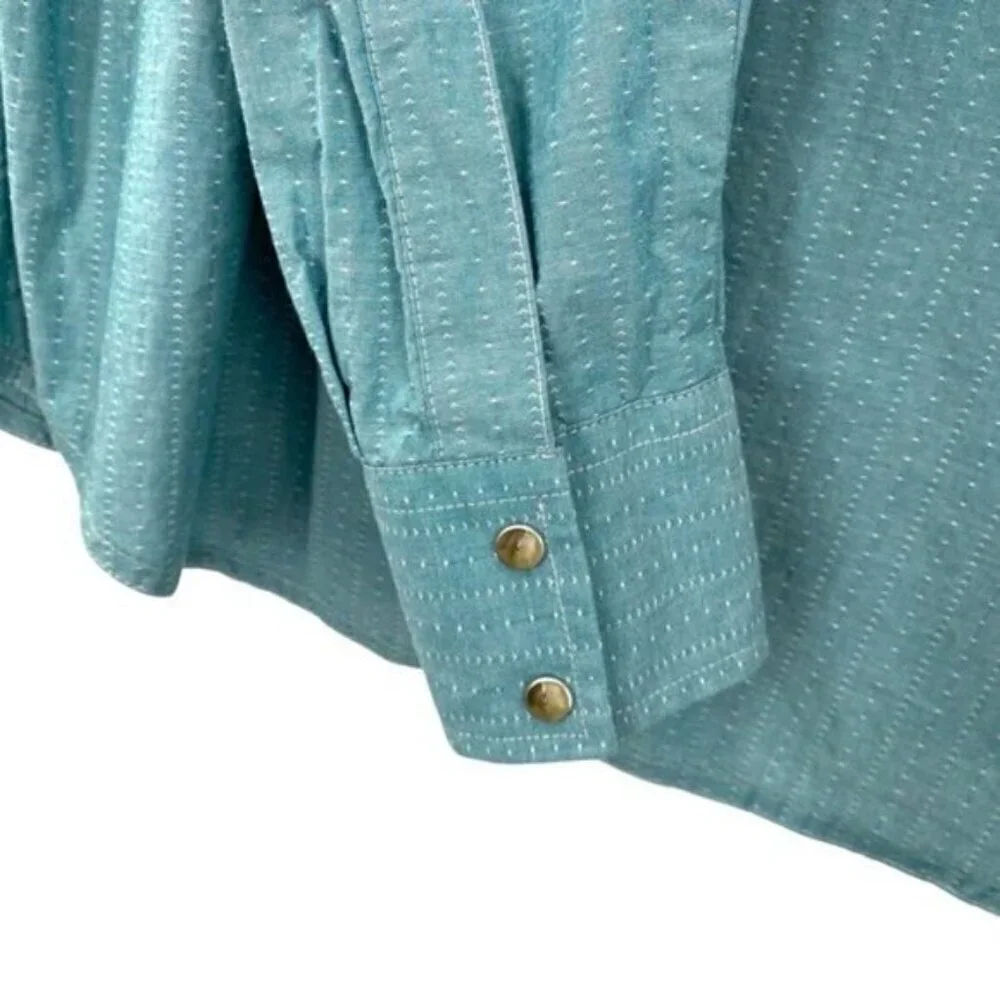 Wrangler Retro Pearl Snap Western Button Down Shirt Flap Pocket